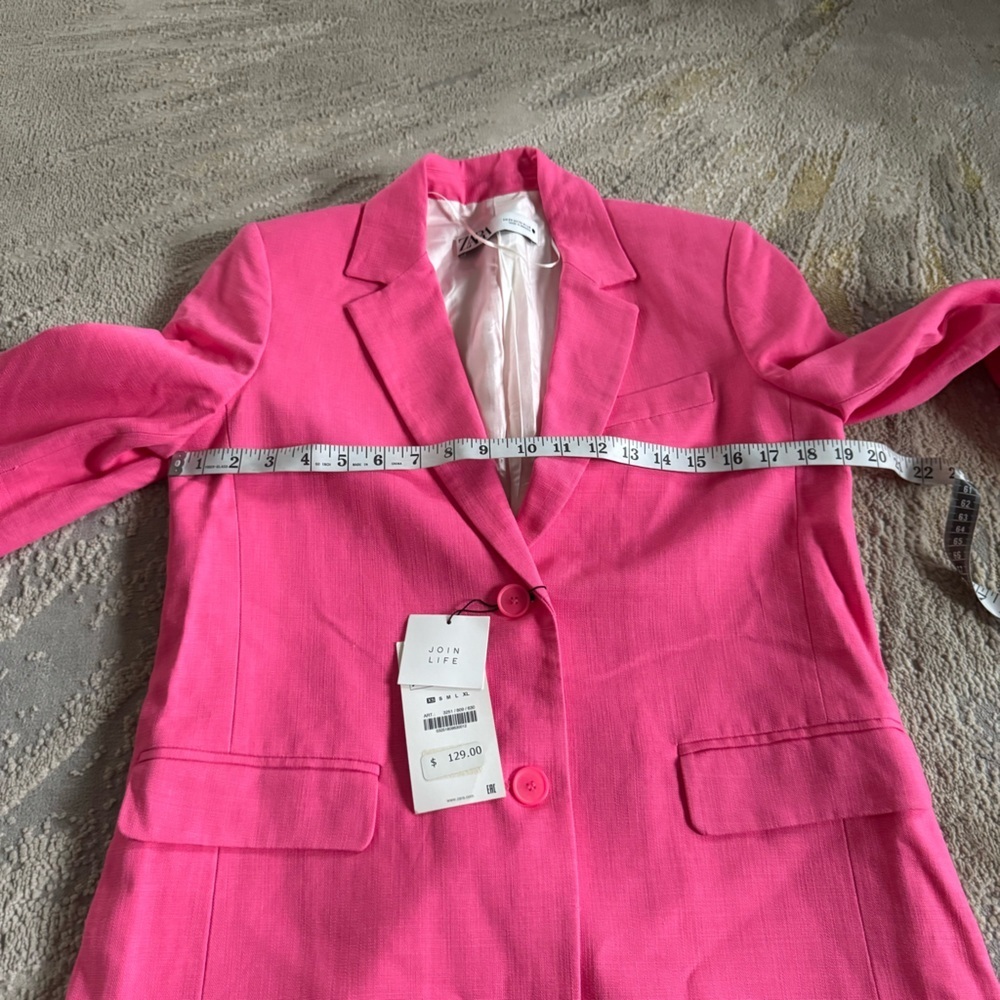 Zara hot pink blazer oversized jacket XS new - Picture 8 of 10